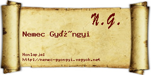Nemec Gyöngyi névjegykártya